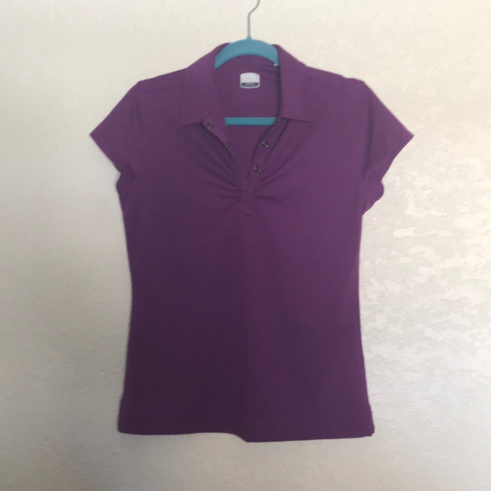 Purple Callaway S/S golf shirt - snap up
